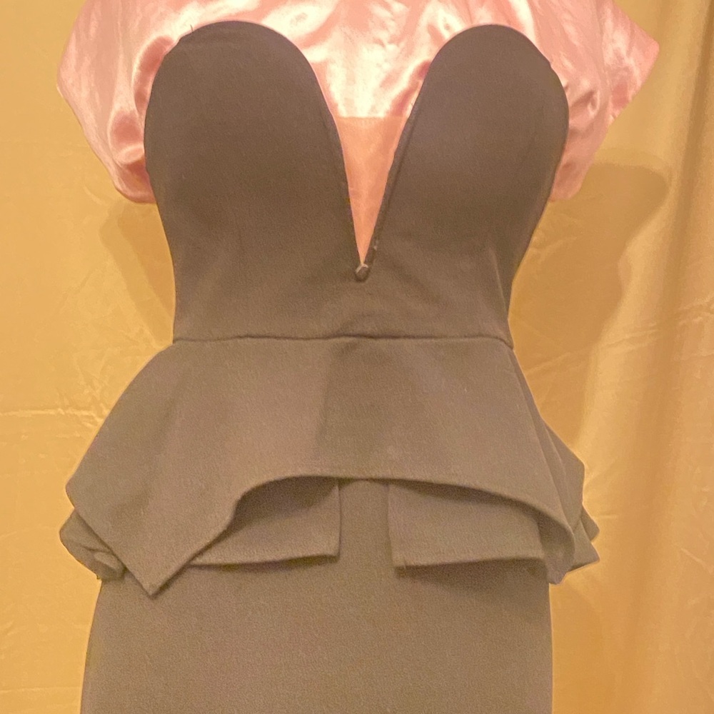 Elegant Black Peplum Dress